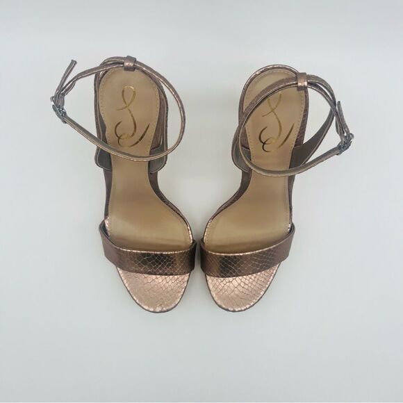 Sam Edelman | Jade Sandals | Snake Print | Rose Gold | Size 7.5 - Picture 4 of 10
